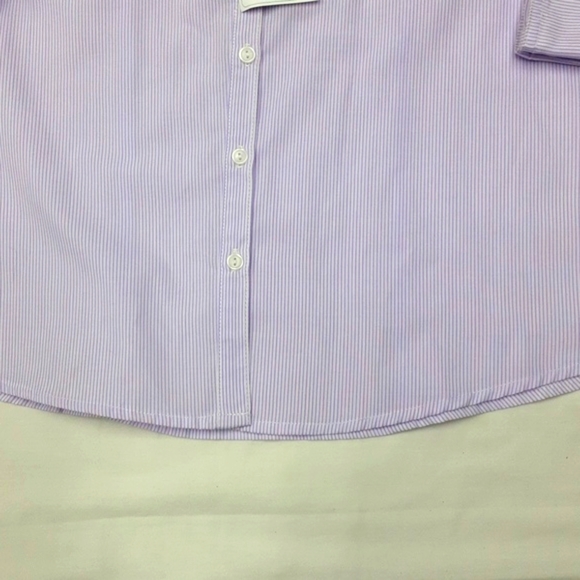 Button Up Shirt Purple Stripe NWT Sz S Embellished Butterfly Issac's Designs - Picture 10 of 13